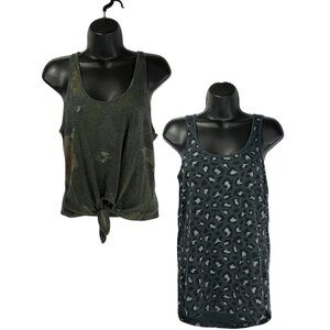 ALTERNATIVE APPAREL Tank Top Sz M Bundle of 2 Camo & Leopard Print Cotton Blend